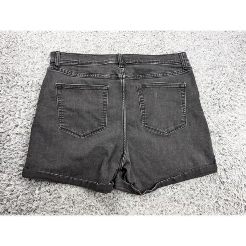 Banana Republic Shorts Women 14 Black High Rise Mom Distressed Cuff Denim Casual